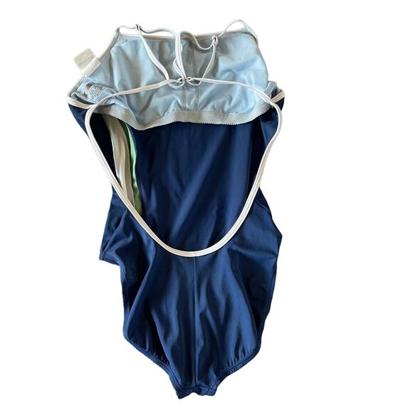 Nike Blue One Piece Swim Suit Size 8 - Picture 2 of 5